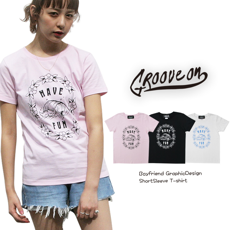 楽天市場 Grooveon Tシャツ レディース 半袖 ティーシャツ Tee グルーブオン M L 黒 ブラック 白 ホワイト プリント ワーク ルード系 ブランド 人気 アメカジ ストリート系 サーフ系 ファッション おしゃれ かっこいい 3045 Gost4601 Girl Maqua Store