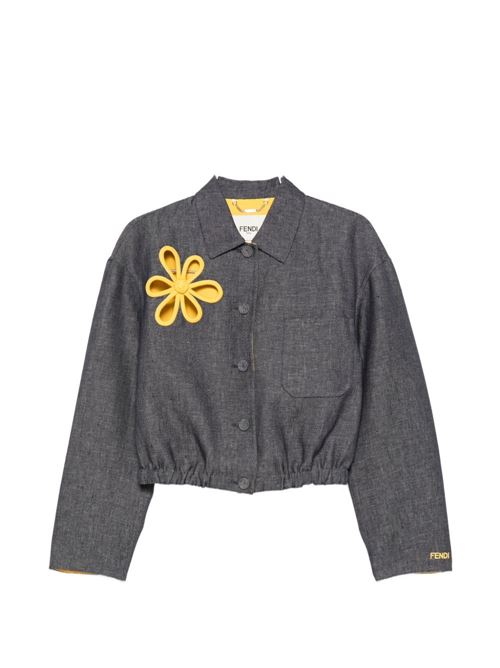 要エントリー尖んがり10倍 FENDI フェンディ 刺しゅうジーンズ上衣 FJ7713AW9XF1W0W CA-1