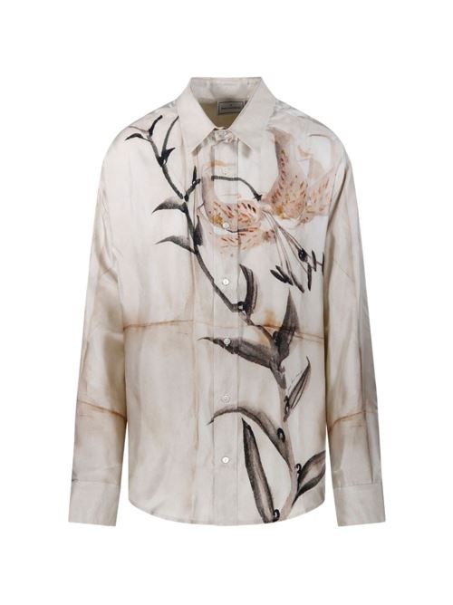 要エントリー尖んがり10倍 PIERRE-LOUIS MASCIA CAMICIA IN SETA STAMPATA ALOE/S-CML10643517717/101