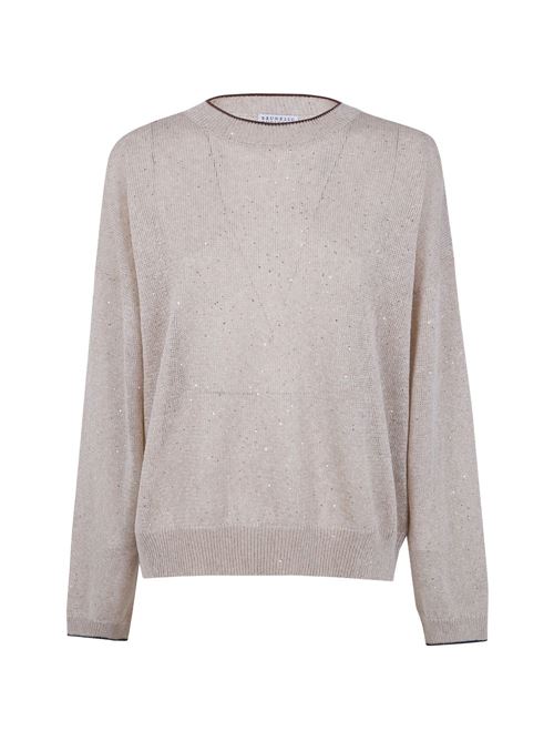要エントリー尖んがり10倍 BRUNELLO CUCINELLI MAGLIA GIROCOLLO IN LINO MDT796410CUW40