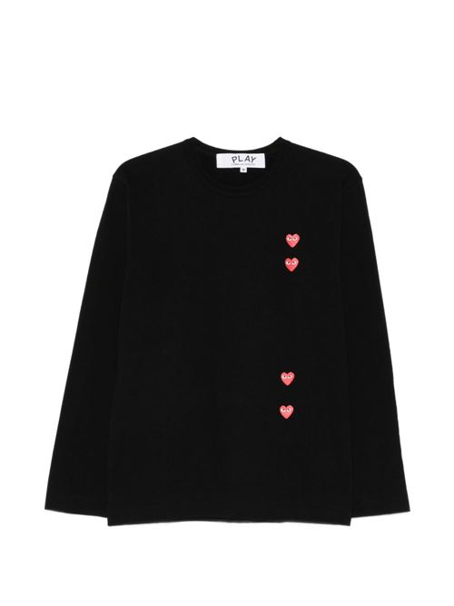 COMME DES GARAONS PLAY コムデ給仕 かき鳴らす 4CUORI VERT 綿織物 ティーシャツ AXT339D1 mk-0 レディースファッション-トップス-その他