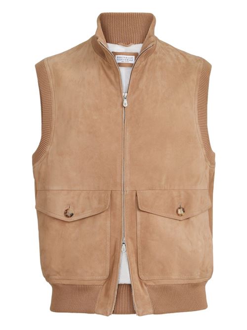 BRUNELLO CUCINELLI ブルネロ・クチネリスエード パデッド ジレ より良い MPCLF2079CMJ06 MK-0