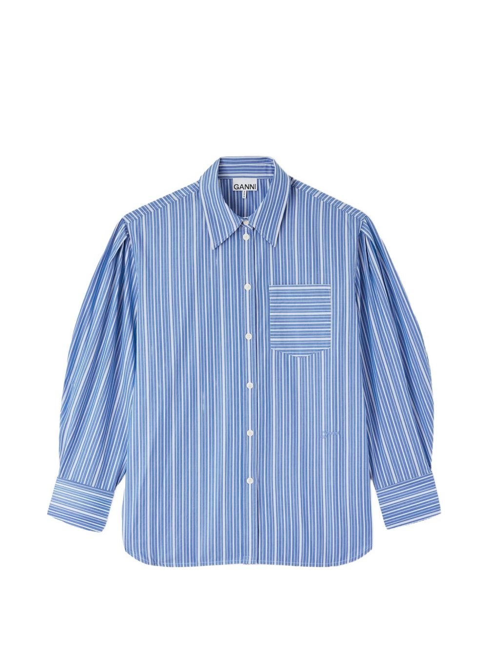 GANNI CAMICIA RIGATA IN COTONE ORGANICO A1140007ZWF
