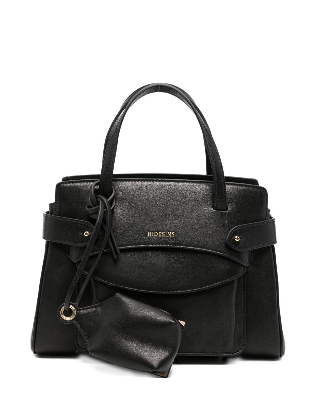 HIDESINS ハイデシンズ BORSA SHOPPING LULLABY PICCOLA IN PELLE 子守り歌 トートバッグ ロゴタイプ付き添い人 LB26NLBLK CA-4