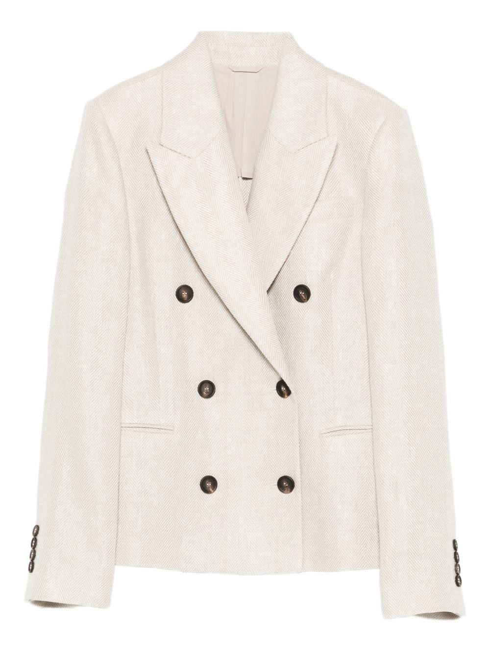 BRUNELLO CUCINELLI GIACCA DOPPIOPETTO IN LINO MH5287413C001