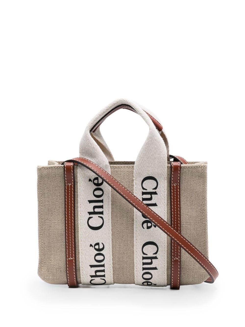 CHLOE BORSA WOODY MINI IN LINO CHC22AP237I2690U