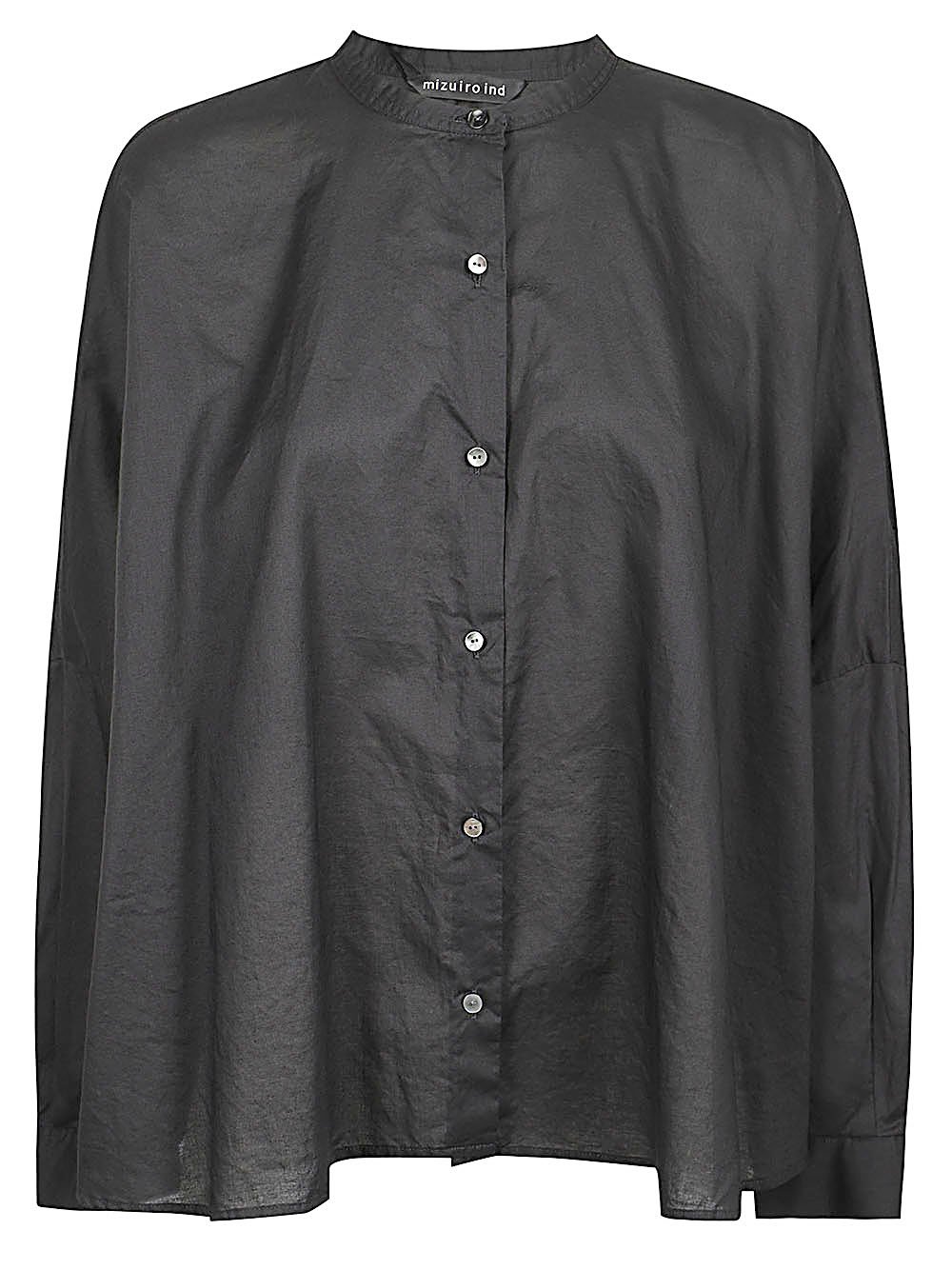 MIZUIRO ミズイロ CAMICIA IN COTONE RICAMATA 照明ランプ色合い うしろ側ギャザープルオーバー 123897599 CA-2