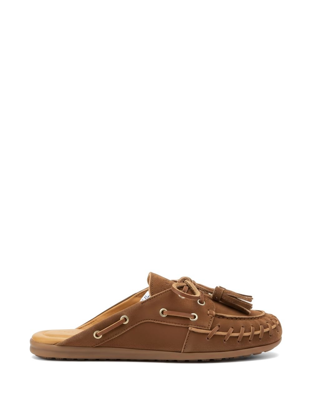 POSA MOCASSINO DA BARCA IN PELLE BOATLOAFERFRINGESUEDECHOCOLATE