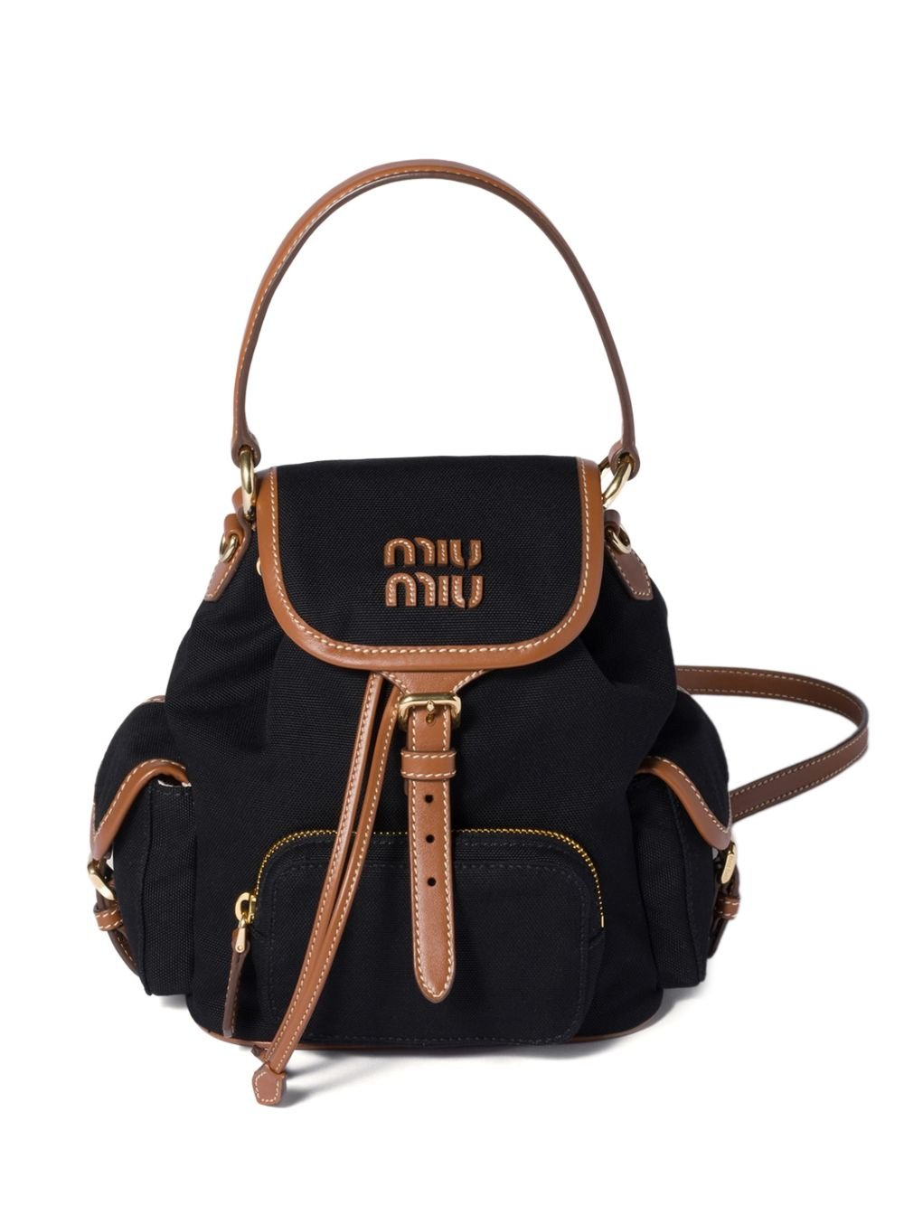MIU MIU ZAINO MEDIO IN CANVAS E PELLE 5BZ0432IBQF0RS5