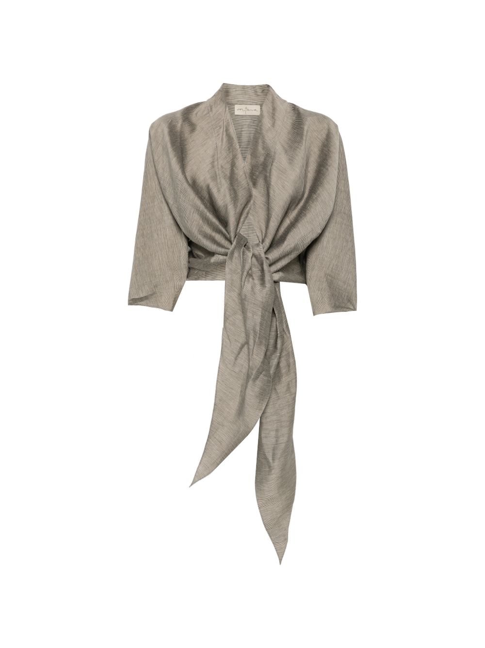 CORTANA GIACCA ARIA IN LINO A1370GREYVISIONSTRIPES