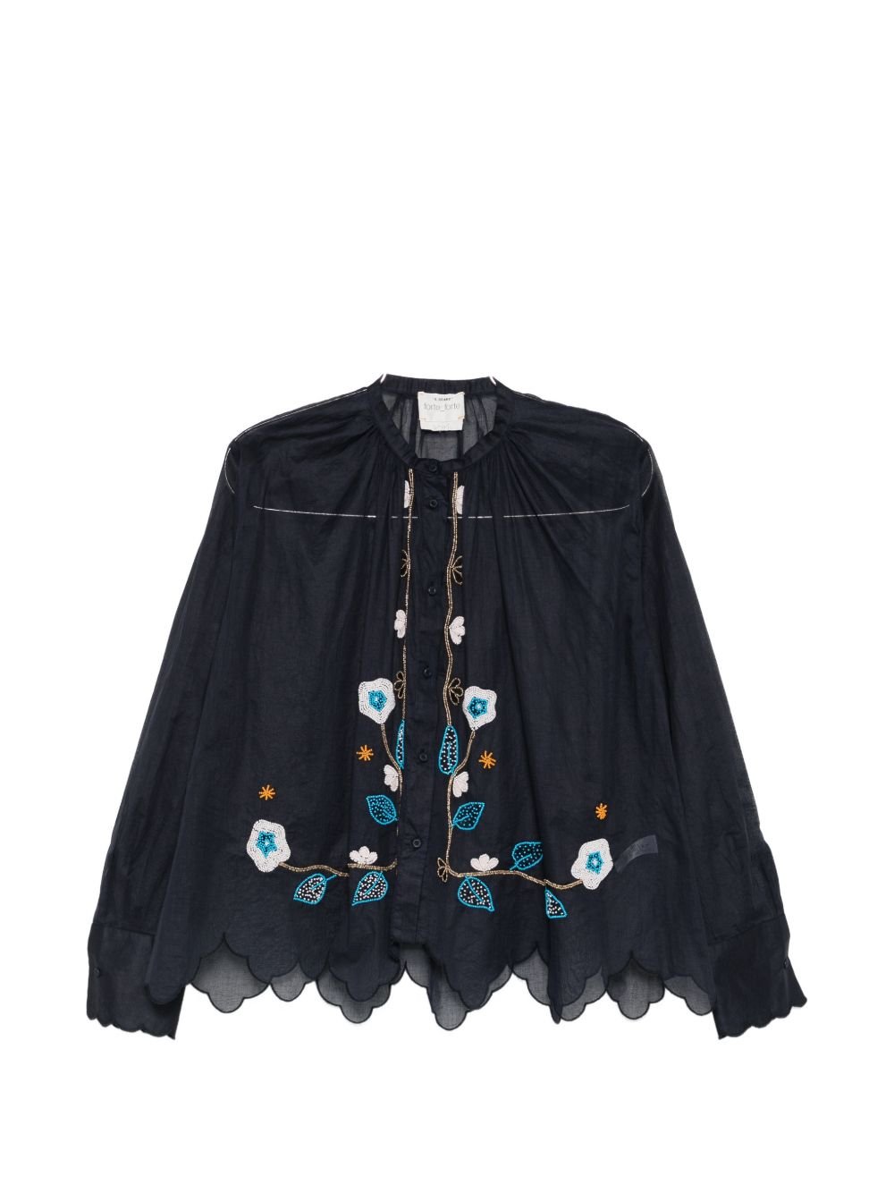 FORTE FORTE M/L, BOHEMIENNE 14851MYSHIRTMIDNIGHT