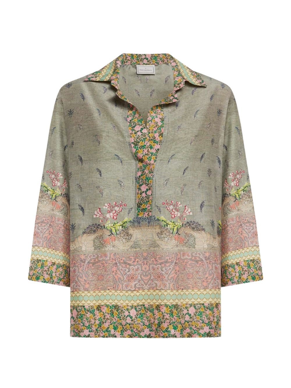 PIERRE-LOUIS MASCIA CAMICIA IN SETA STAMPATA TETRIS/SV-CML12432518062/101