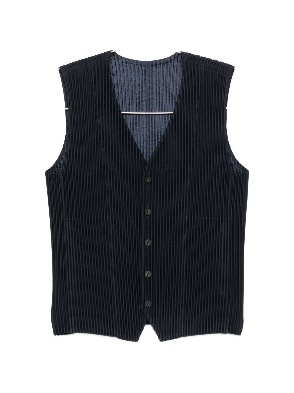 HOMME PLISSE\u0027 ISSEY MIYAKE オム プリッセ イッセイ ミヤケ ノースリーブ 筋目 Vのど首 より良い プルオーバー HP67JE51175 mk-5