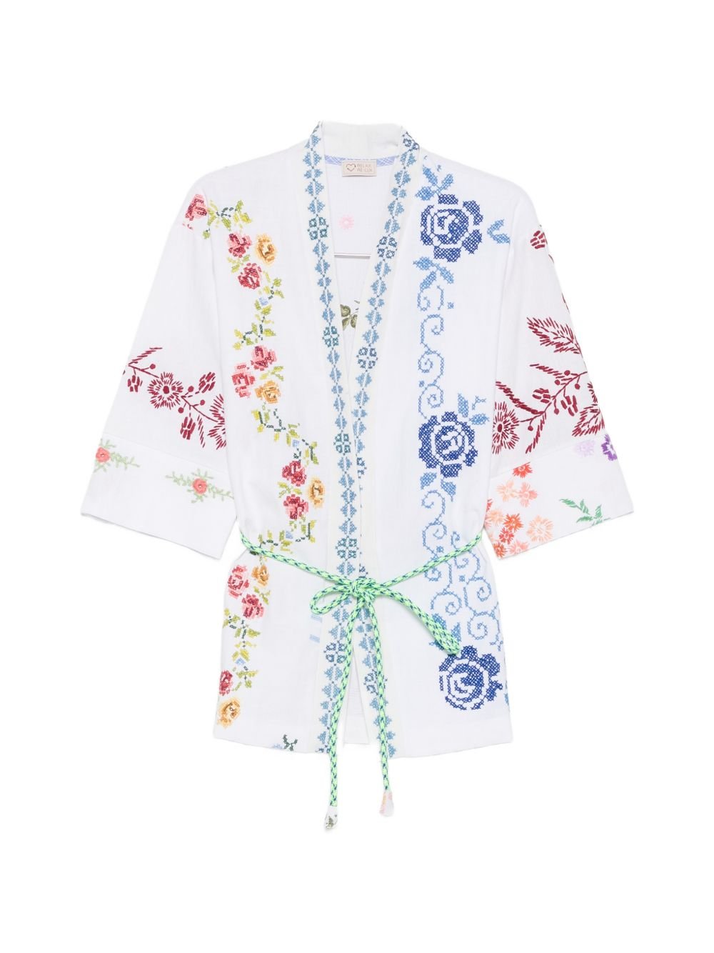 RELAX RE-LUX A KIMONO BRIONEEMBROIDEREDCOTTON
