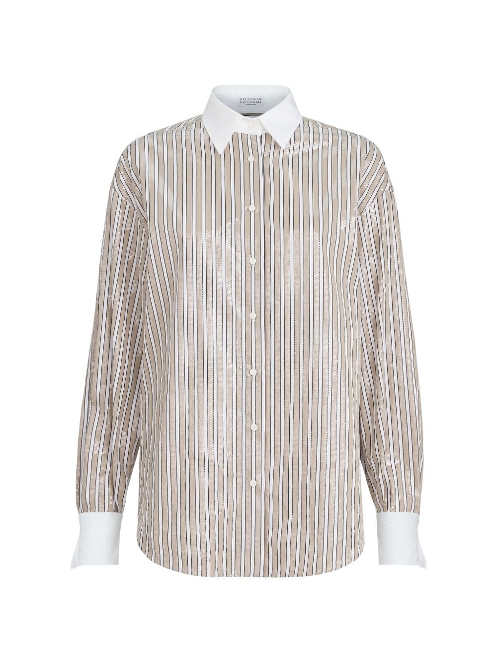 BRUNELLO CUCINELLI M/L, COLLETTO E POLSINI CONTRASTO MH749MX306C002