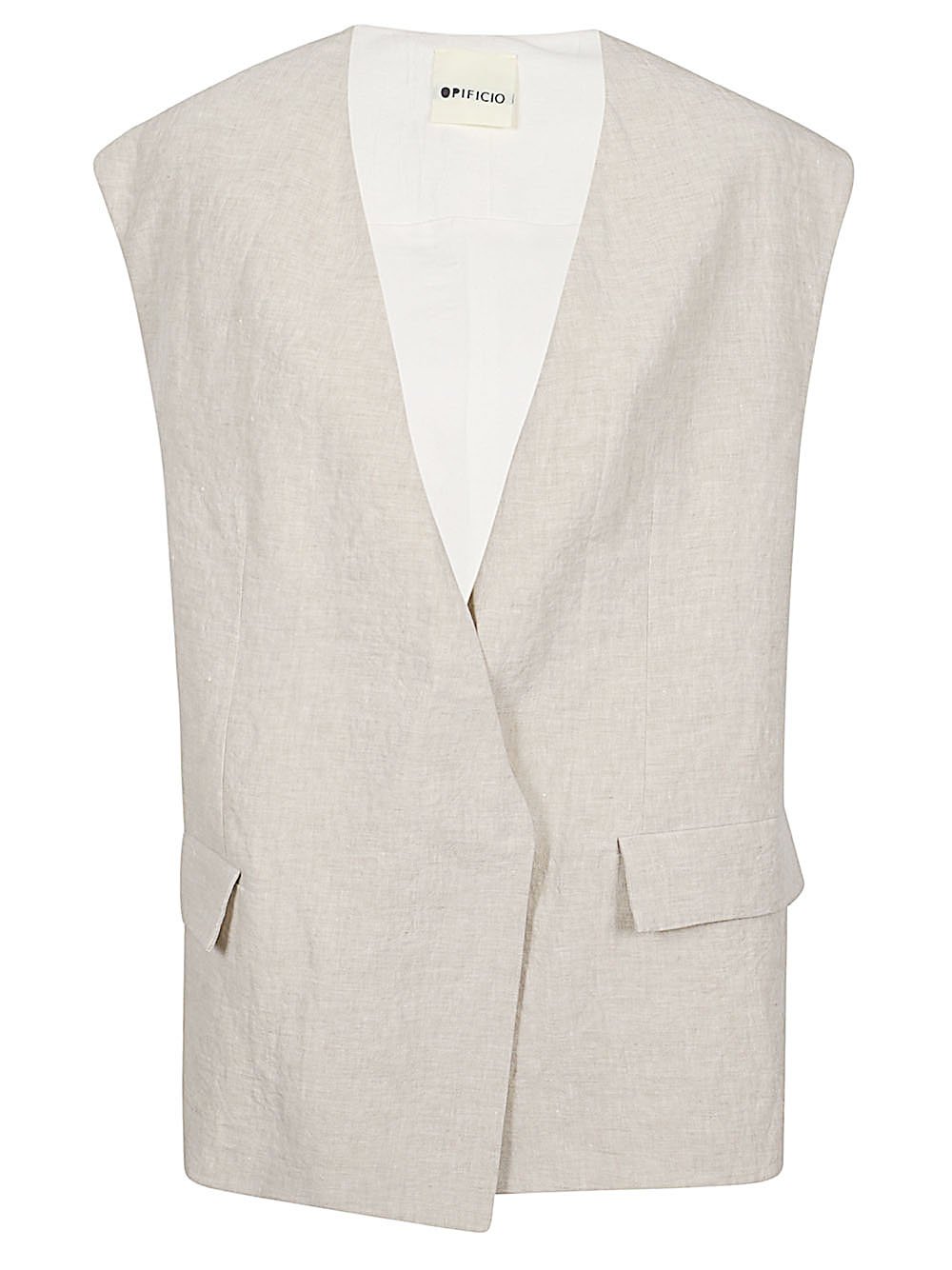 OPIFICIO GILET IN LINO OC51FJNATURAL