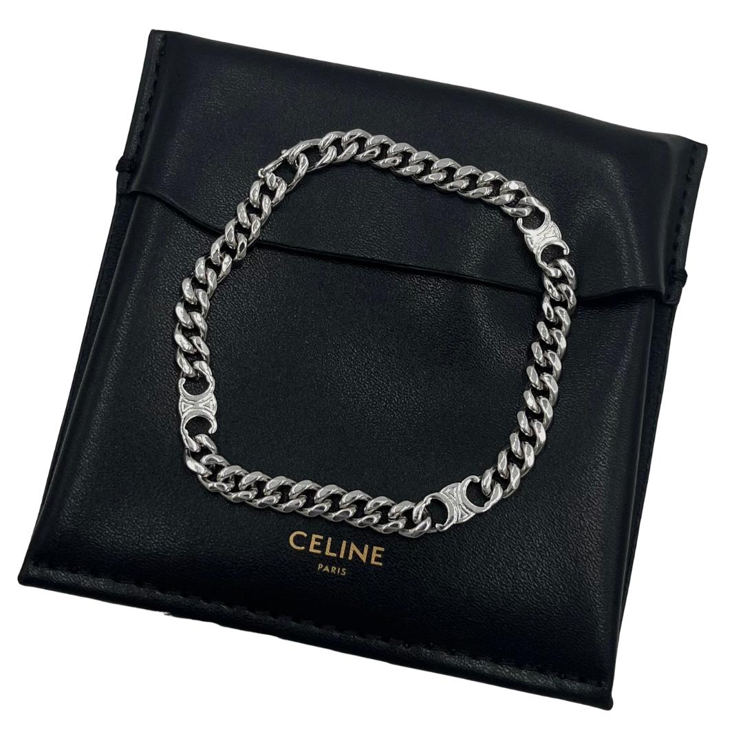 CELINE ブレスレット スタッズ ロゴ レザー メンズ 460SB3SMO セリーヌ CELINE CELINE ブレスレット 460SB3SMO モノクローム