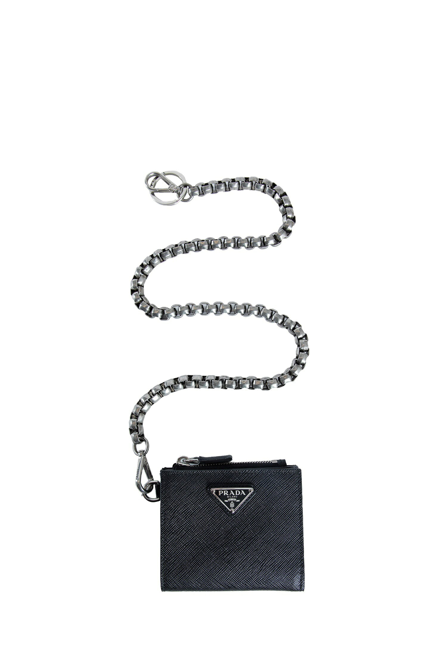 prada プラダ チェーン店付き添い人 サフィアーノスモールウォレット