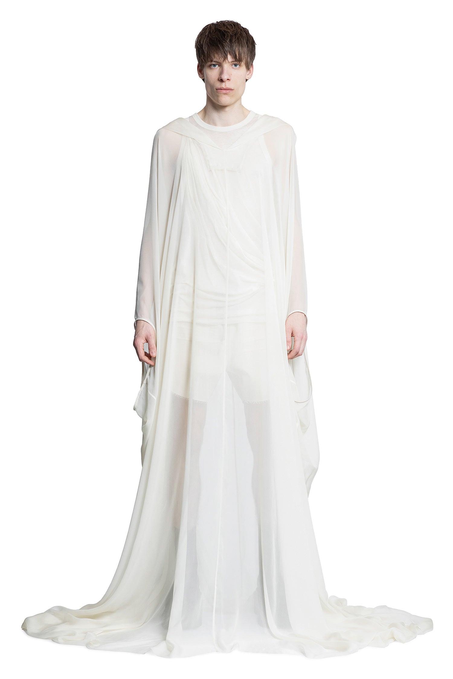 要エントリー尖んがり10倍 rick owens リック・オウエンス 絹地シフォン ハリウッドボンネット カフタン JS-0