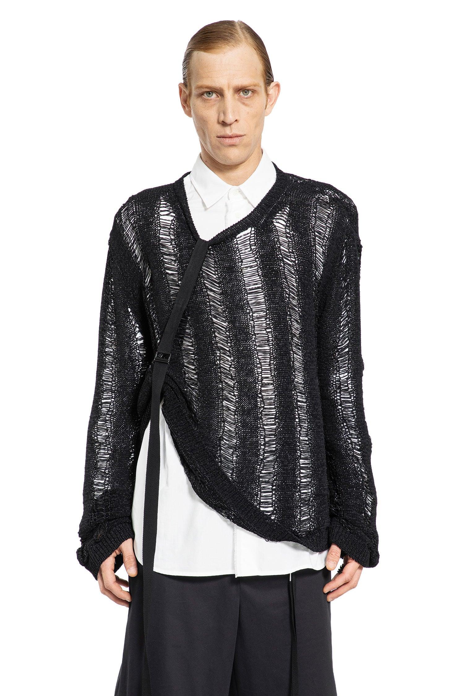 要エントリー尖んがり10倍 ann demeulemeester アンドゥムルメステール バルドラダー 編み目 大層らしい大きさ プルオーバー mn-0