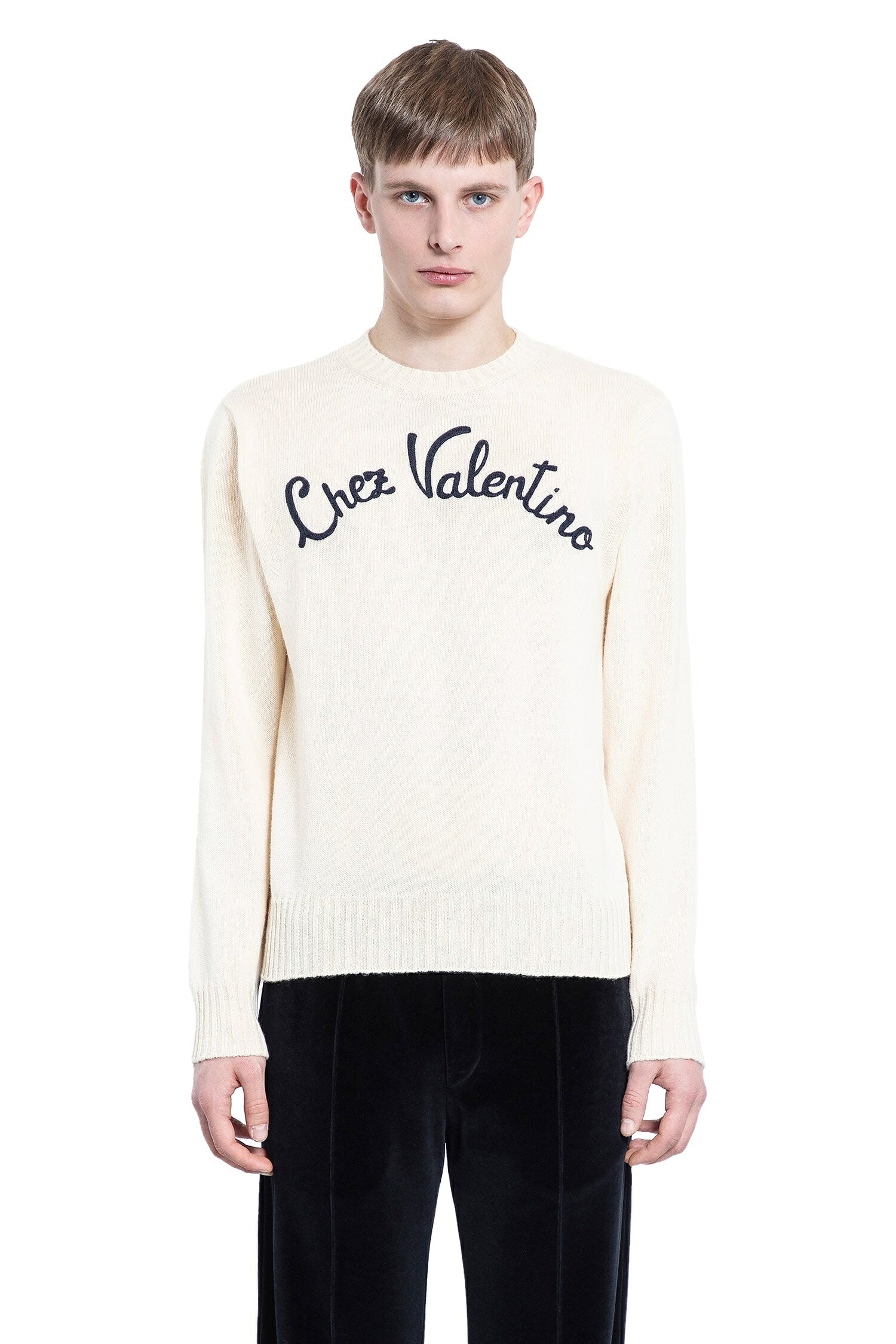要エントリー尖んがり10倍 VALENTINO ヴァレンティノ 象牙色 編み物御召しもの To-0