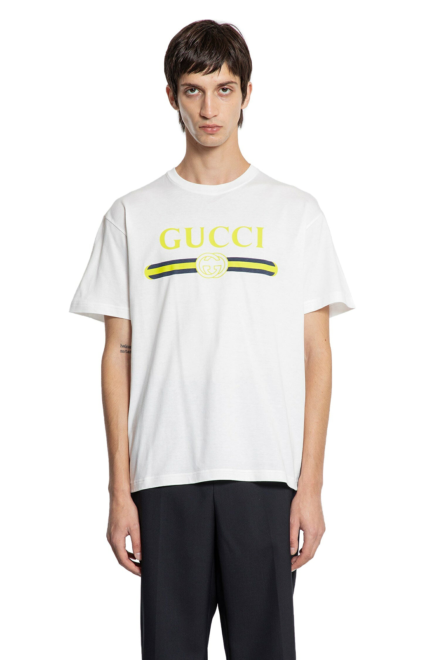 要エントリー尖んがり10倍 gucci グッチ 刷り上げる 綿織物プルオーバーティーシャツ mn-0