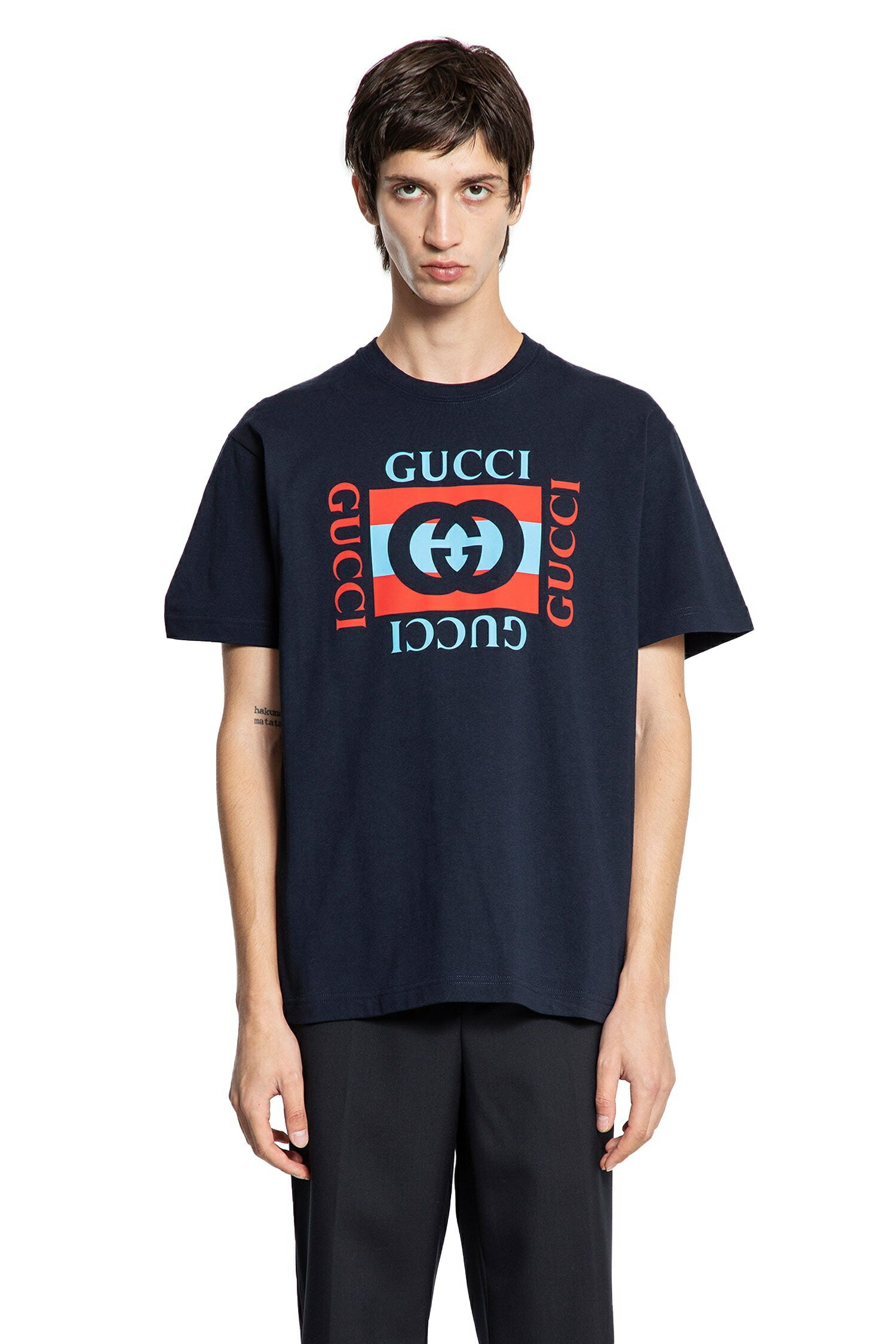 gucci グッチ メンズ 綿織物プルオーバー 刷り上げる ティーシャツ 航空マイル-2