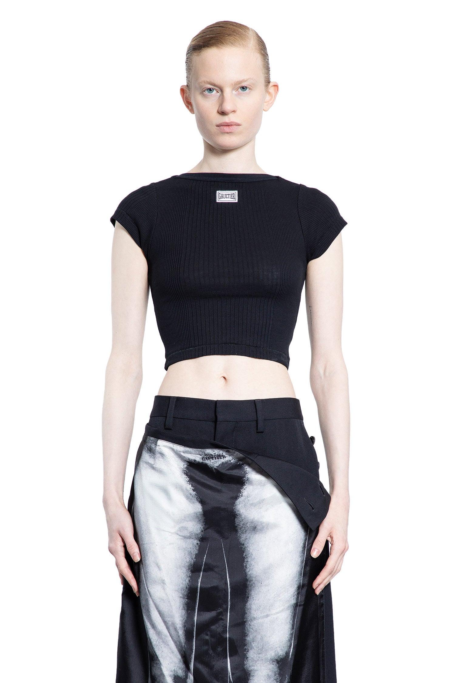 要エントリーポイント10倍 jean paul gaultier ジャンポールゴルチエ クロップパッチベビーTシャツ 0