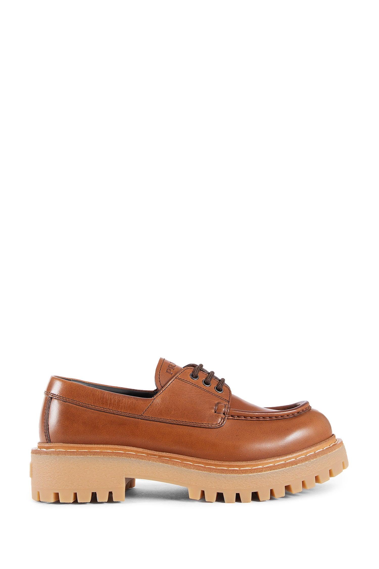 prada プラダ レースアップレザーローファー