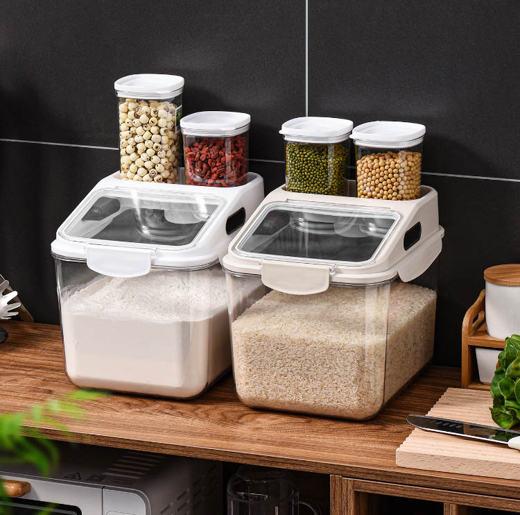 楽天市場 送料無料 米びつ 10kg お米収納 おしゃれ キッチン用品 キッチン収納 保存容器 ボックス プラスチック 防虫 ホワイト カーキ 楽天海外通販 Marbeine