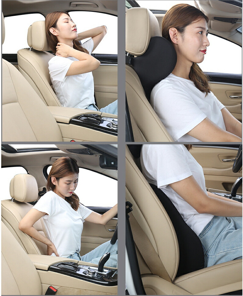 送料無料 クッションセット 腰痛 ネックパッド 腰当て 運転 車 腰痛対策 シートクッション 腰痛サポート 車内用品 長距離 若者の大愛商品 ブラック 背 低反発 楽天海外通販 グレー ブルー 腰用クッション 腰クッション ベージュ