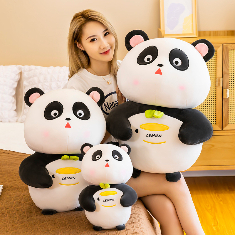 楽天市場 送料無料 45cm ぬいぐるみ Panda パンダ レモン Lemon 抱き枕 クッション インテリア 大きい 子供 おもちゃ 動物 可愛い かわいい 彼女に ふわふわで癒される 柔らか 心地いい プレゼント ギフト 楽天海外通販 Marbeine