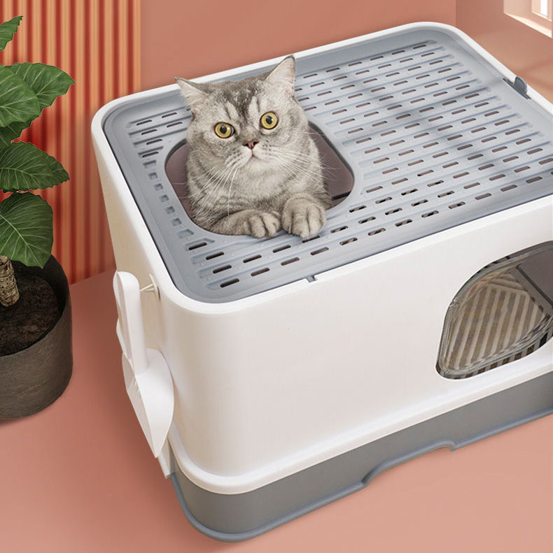 送料無料 22 New Arrival 猫 トイレ キャットトイレ 全6カラー 特大 大きい 上から猫トイレ 散らかりにくいネコトイレ おしゃれ 本体 飛び散りにくい スコップ付き 楽天海外通販 猫トイレ お掃除簡単 45 大型猫 ネコトイレ 58 ペットトイレ 猫用品 本日限定 フルカバー 40cm