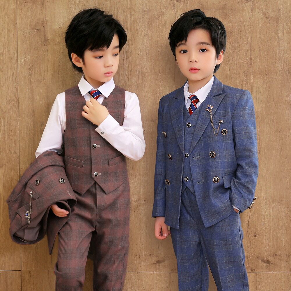 送料無料 子供服 フォーマルスーツ 子供スーツ 七五三 お宮参り 5点 