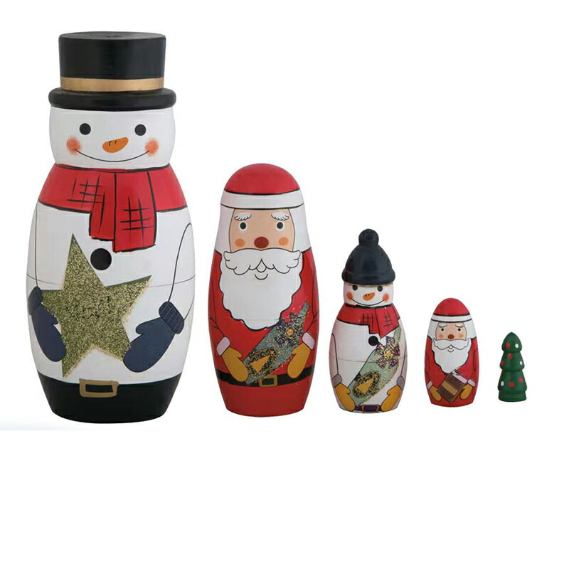 楽天市場】【USED】マトリョーシカ 5体セット エストニア 赤 花