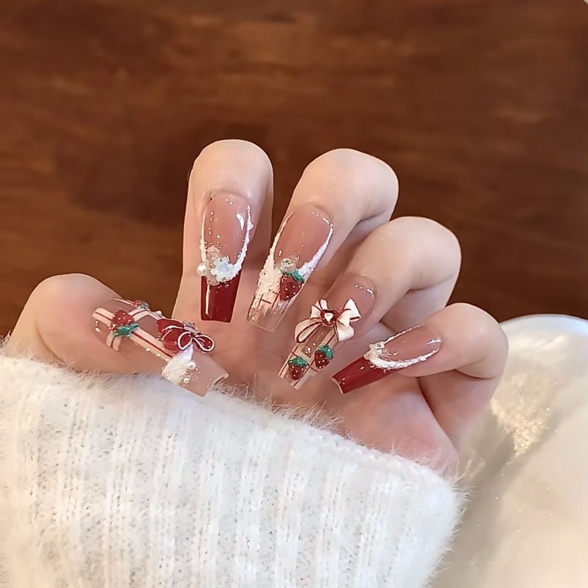 楽天市場】XUZOOネイルチップ 付け爪 短め 長め かわいい クリスマス