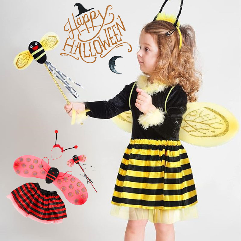 送料無料 子供ハロウィン衣装 蜂 てんとう虫 bug bee 翼付き ガールズ ボーイズ キッズ コスプレ 衣装 子供用 仮装 halloween 仮装 イベント コスチューム 舞台 ステージ 男の子 女の子 学園祭 文化祭 発表会 楽天海外通販画像
