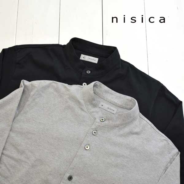 nisica (ニシカ) バンドカラー カーディガン メンズ レディース トップス 長袖 天竺 綿 コットン カットソー 送料無料 日本製 正規取扱店