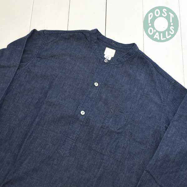 楽天市場】POST OVERALLS (ポストオーバーオールズ) Band Collar Shirt