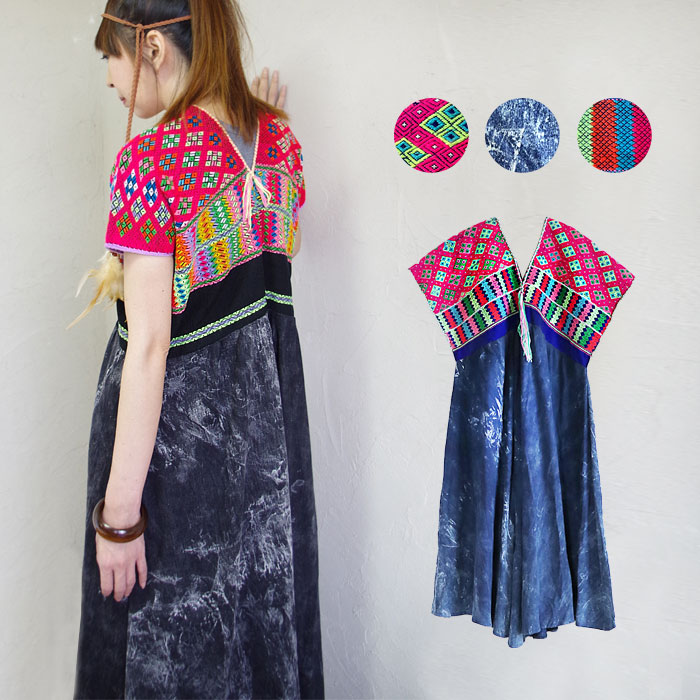 メキシコ 貫頭衣 ロングドレス-