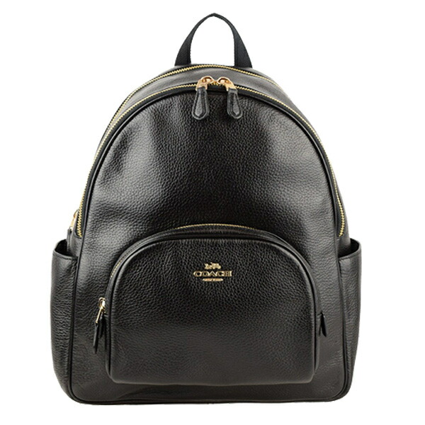 美品✨コーチ ヘンリー リュック バックパック ペプルドレザー 黒　大容量 COACH 国内発送 コーチ バッグ リュック メンズ ペブル レザー
