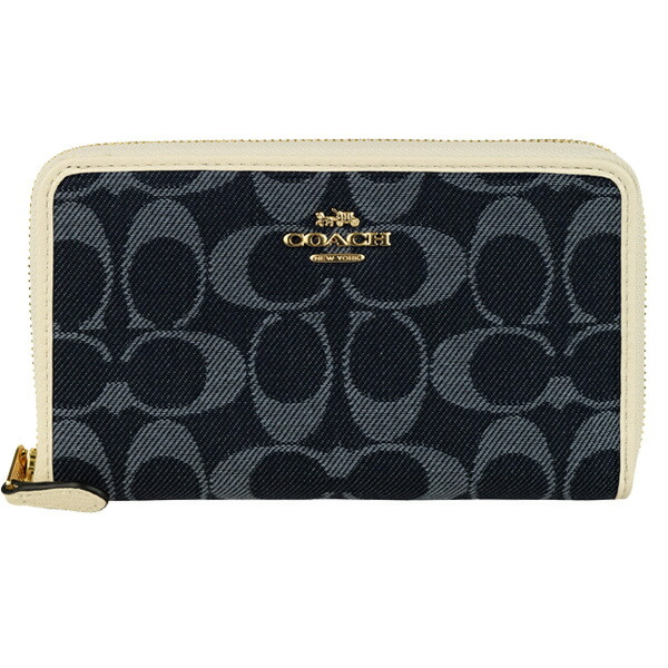 COACH アウトレット長財布 ホワイト/ネイビー ch705_svw6h_a0