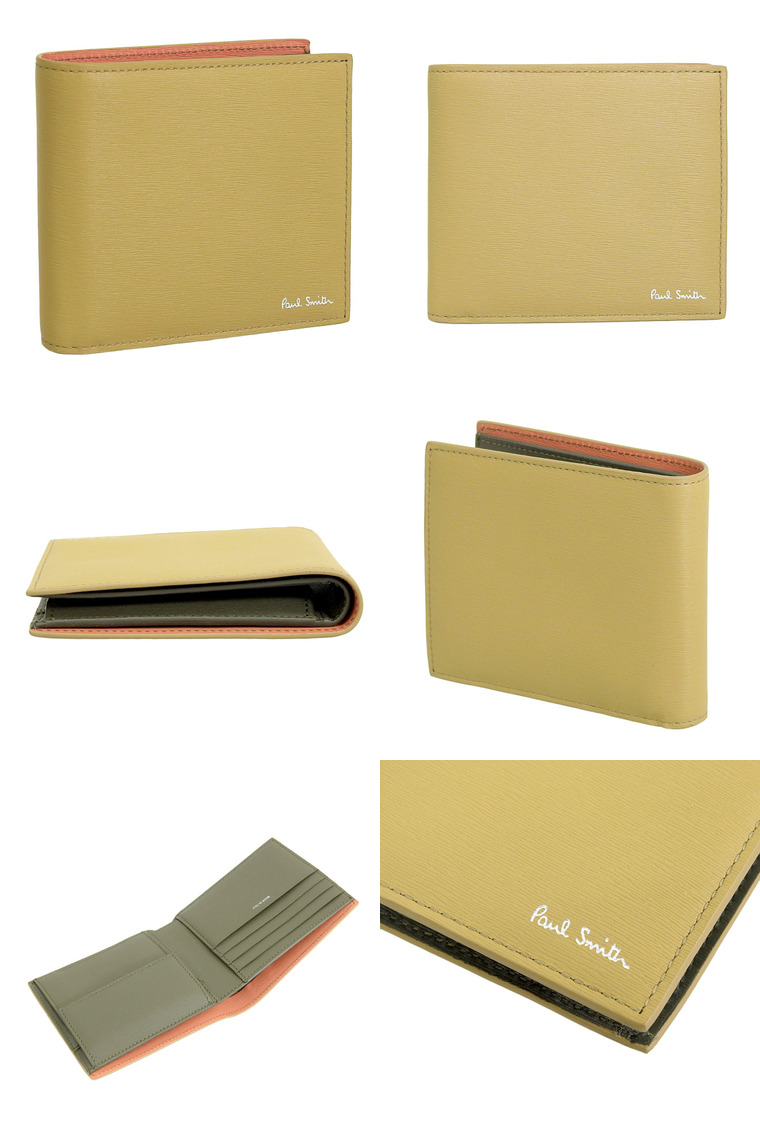 ポールスミス 財布 メンズ 二つ折り財布 カウレザー ベージュ M1A4833