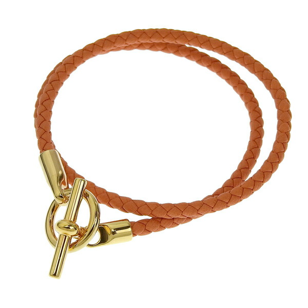 楽天市場】エルメス HERMES メタル レザー ブラウン 2重巻き