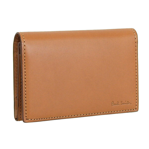 ポールスミス 小物 メンズ レディース カードケース アウトレット品 レザー キャメル PSMC0187 PAUL SMITH バレンタイン 早割 スーパーセール