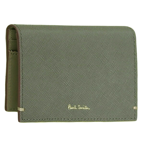 ポールスミス 小物 メンズ カードケース アウトレット品 レザー グレー PSMC0214 PAUL SMITH スーパーセール｜marcadimoda