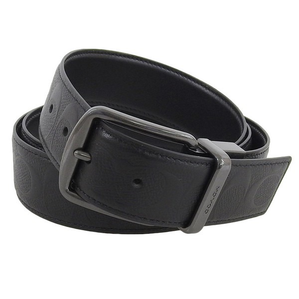 コーチ 小物 メンズ ベルト アウトレット品 レザー ブラック WHRN CTSR SIGL BELT CQ024BLK COACH
