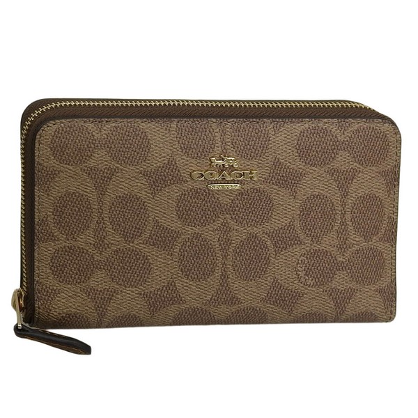 コーチ 財布 レディース ミディアム財布 アウトレット品 ライトカーキ MDM ID ZP SIG CNVS CW781IMXHE COACH