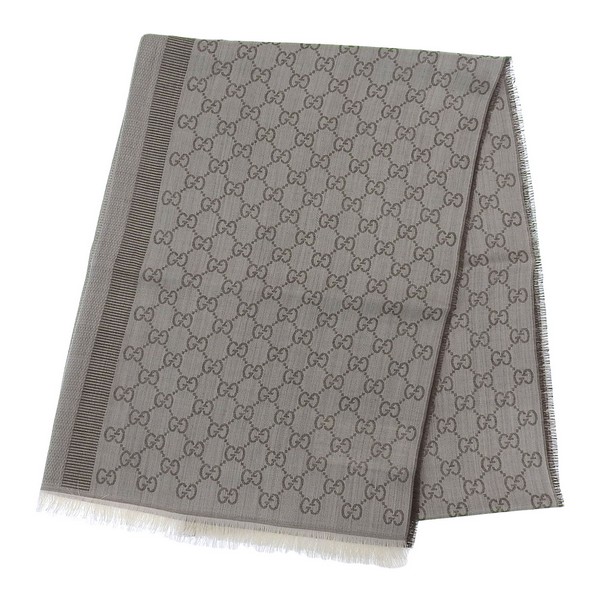 グッチ マフラー レディース アウトレット ウール シルク ブラウン GGWEBLONG 2823903G7041578 GUCCI