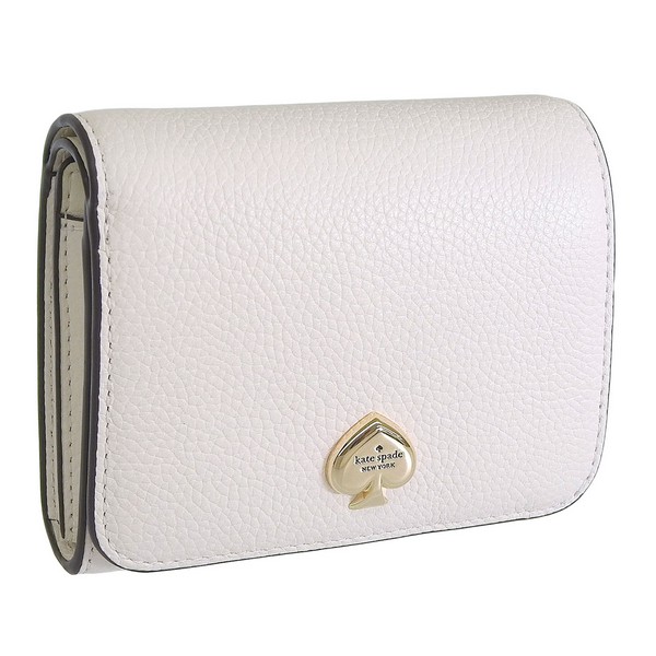 ケイトスペード 財布 レディース 二つ折り財布 アウトレット品 レザー ホワイト kayla pebbled leather small KK056-100 KATE SPADE|marcadimoda
